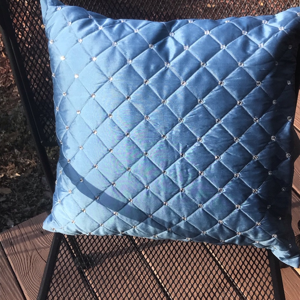 ZGallerie pillow cover blue with rhinestones